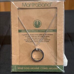 NWT MantraBand stainless steel necklace and ring set